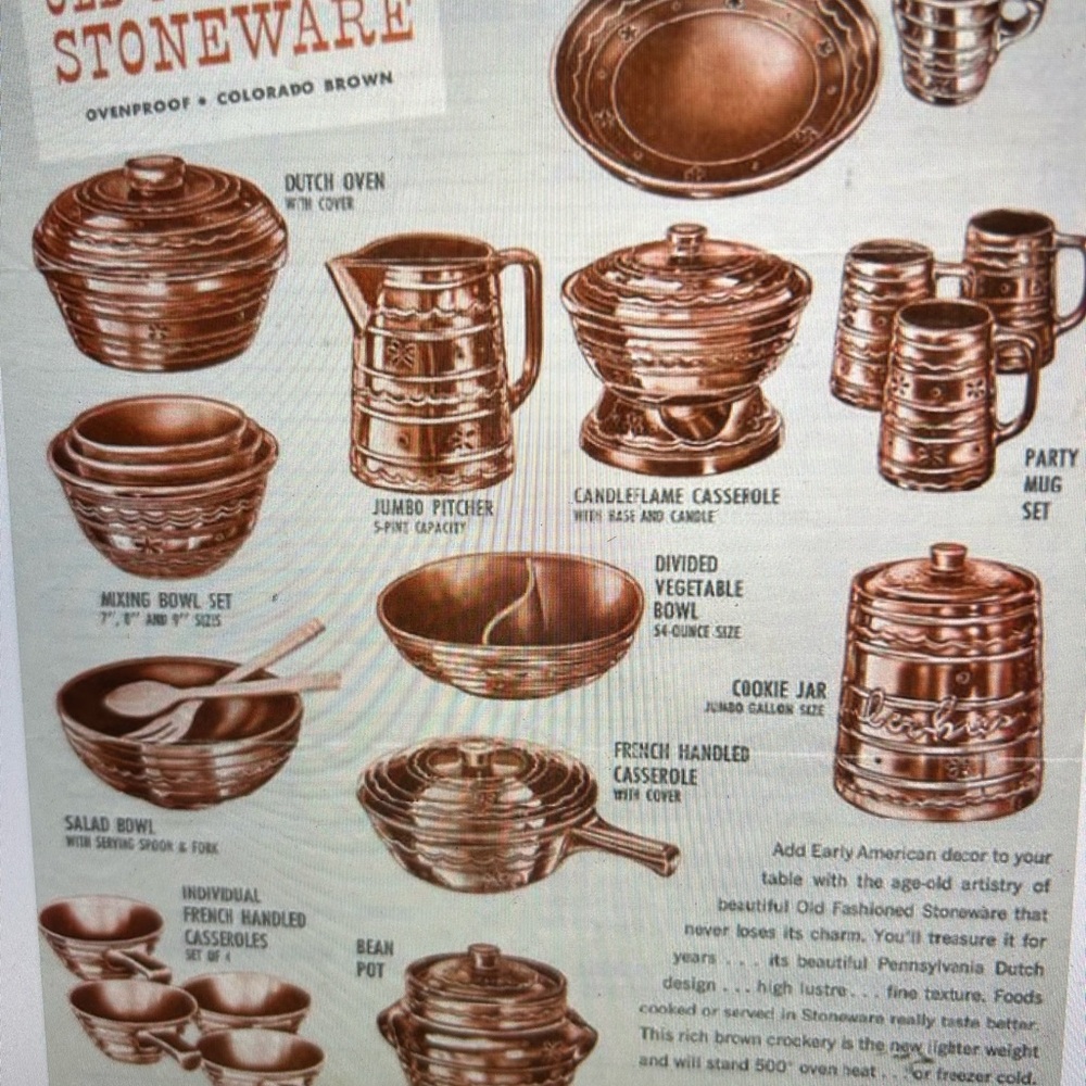 Marcrest Vintage old fashioned stoneware Dutch Oven Daisy and Dot pattern - Picture 12 of 12
